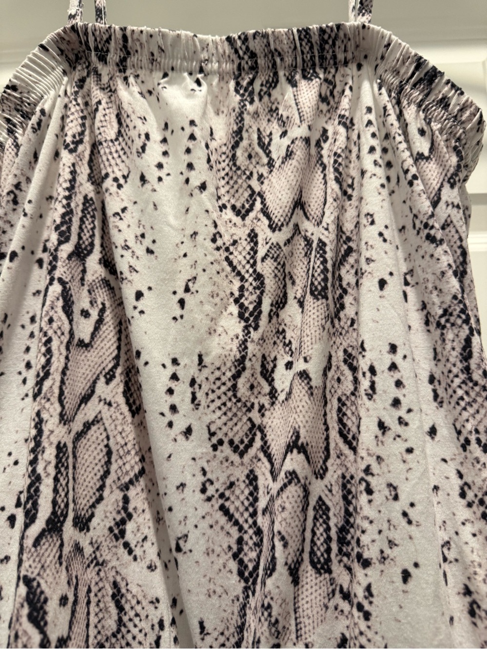 Snake Print Spaghetti Strap Jumpsuit in White/Grey - Picture 2 of 7
